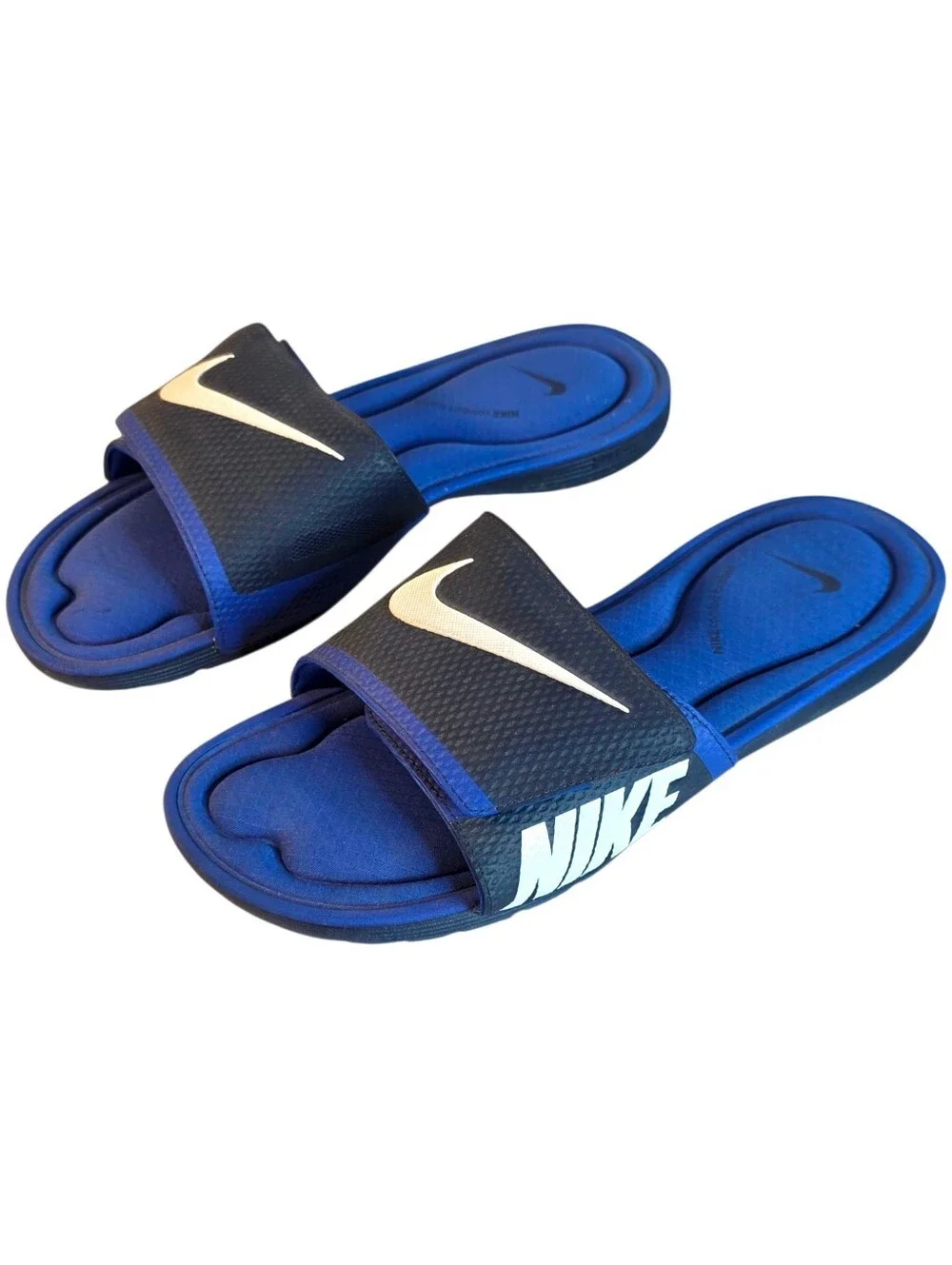 Nike Blue Slide Sandals Flip Flops with Adjustable Strap Men's Size 14